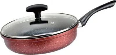 Obrázok produktu pre Panvica s pokrievkou Rosberg R51319G22CD, 22 cm, hlbok, mramorov povrch, indukcia, bordov melan