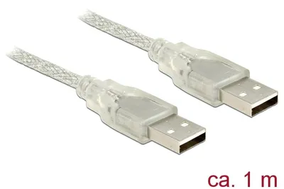 Image de DELOCK USB Kabel A -> A St/St 1.00m transparent