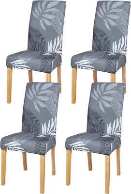 Produktbild von Stuhlhussen 4er Set, universelle bielastische Stuhlhussen, für Esszimmer, 92 Prozent Polyester und 8 Prozent