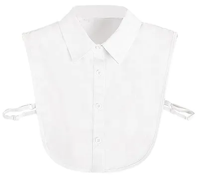 Produktbild von Damenbluse mit abnehmbarem Kragen, Halbbluse mit falschem Kragen (Weiß, Schwarz)