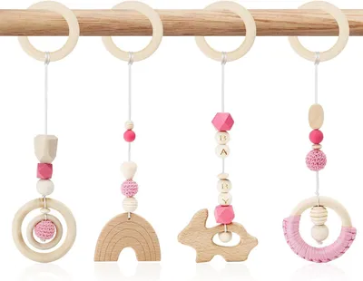 Imagen del producto de Arco de juego de madera, arco de juegos Montessori para bebés, apto para recién nacidos a partir de 0 meses