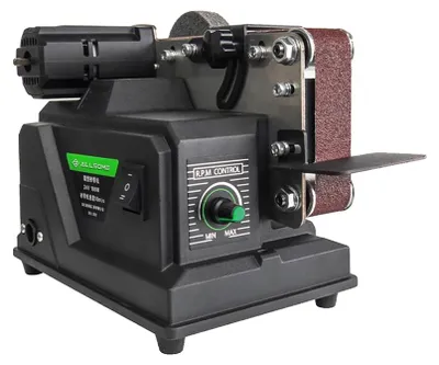Image de Ponceuse à bande, réglage continu de la vitesse, compatible avec les systèmes de batterie 18 V, noir