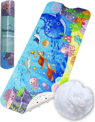 Produktbild von The Original – Badematte Antirutsch – für Kinder (Mehrfarbig) – 100x40cm – Antirutschmatte Duschmatte für Bad & Dusche – Antirutschmatte mit Saugnäpfen
