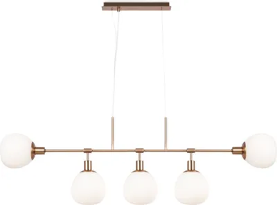 Immagine prodotto di Lampada a sospensione in rame e bianco Erich Maytoni, 5 luci, dimmerabile, 40 W, IP20, E14, 149 cm