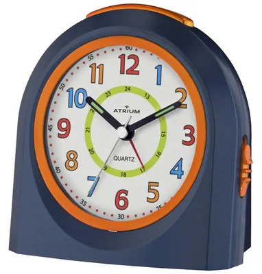 Produktbild von ATRIUM Wecker Analog Quarz blau/orange A921-5 ohne Ticken mit Licht und Snooze