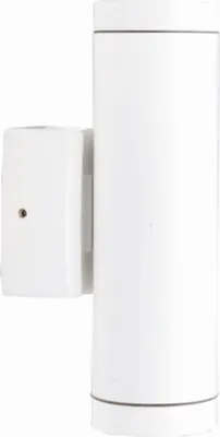 Produktbild von Wandlampe außen Messing Up Down H: 21 cm IP64 Weiß GU10 2-flammig länglich Modern Außenwandleuchte