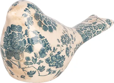 Image de Clayre & Eef Figurine décorative Oiseau 16x7x9 cm Beige Céramique