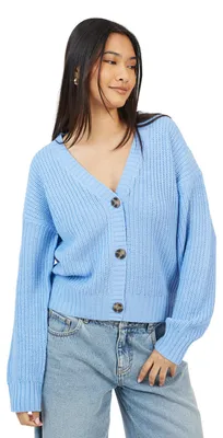 Immagine prodotto di Brave Soul - Cardigan da donna a coste WH190 (L) (blu)