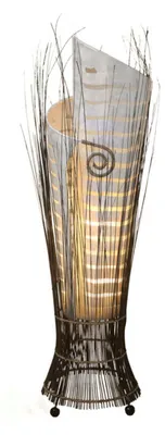 Produktbild von Stehlampe Yuni weiss 100cm Capiz Resin Boho Leuchte