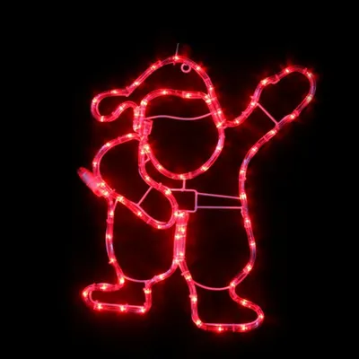 Produktbild von ACA Beleuchtete Weihnachtsmann-Außendekoration, 72 LEDs, 3 m Schlauch, rot, IP44, 41 x 46 cm, 1,5 m Netzkabel X0818418