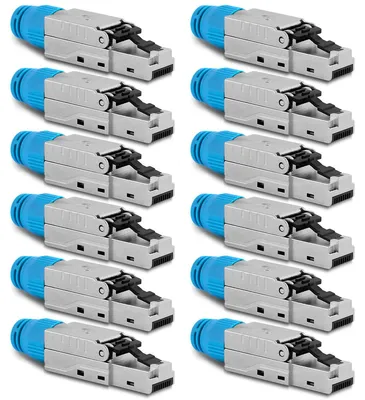 Produktbild von Netzwerkstecker Cat8 CAT8.1 RJ45 Stecker 12 Steckverbinder werkzeuglos geschirmt