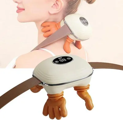 Productafbeelding van Nekmassager - Rugmassager - Spierontspanning - 4D Kneedtechnologie - 2 Verwarming - Wit
