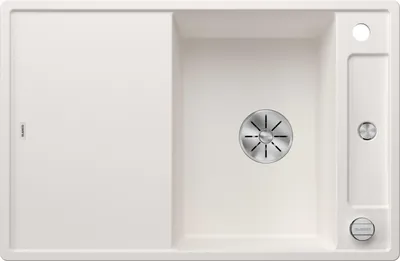 Immagine prodotto di BLANCO AXIA III 45 S, SILGRANIT® PuraDur®, bianco, reversibile, incluso tagliere in legno