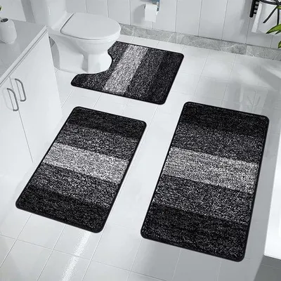 Produktbild von Unyqoos weiche und saugfähige® 3-teilige rutschfeste Badezimmermatten für Schlafzimmer und Bad