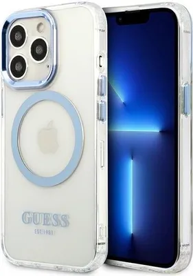 Produktbild von Guess Guhmp13Lhtrmb Iphone 13 Pro / 13 6.1 Blau/Blaue Hartschale Metal Outline Magsafe