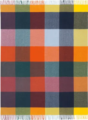 Produktbild von Biederlack Fransenplaid Farbe Vibrant Square Größe 130 x 170
