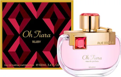 A perfume bottle and its packaging are displayed.