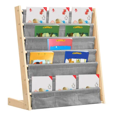 Produktbild von Bücherregal für Kinder mit Stofffächern 7 Ebenen