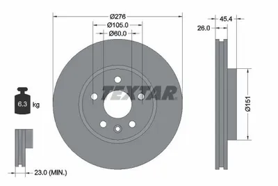 Zdjęcie produktu dla Tarcza Hamulcowa Opel Przód Astra K 1,0-1,6 15-