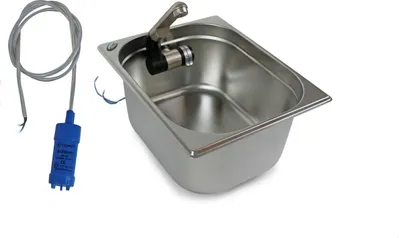 Image de Evier inox Camping Lave-mains Intégré + pompe + vidange 325x265x150
