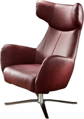 Produktbild von KAWOLA RANDY Drehsessel Leder rot