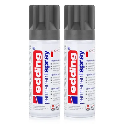Produktbild von edding Permanent Spray anthrazit 200 ml Premium Acryllack (2er Pack)