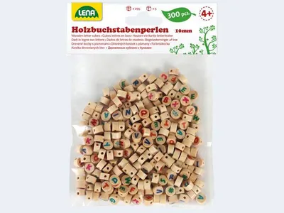 Produktbild von Simm Spielwaren GmbH Holz-Buchstabenperlen, natur/ 10
