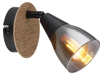 Productafbeelding van Wandlamp Mubby zwart met houtlook
