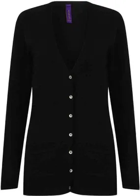 Produktbild von Henbury - Strickjacke V-Ausschnitt für Damen PC6450 (36 DE) (Schwarz)