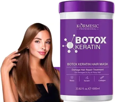 Zdjęcie produktu dla Kormesic maska do włosów z keratyną, kolagenem i botoksem, maska pielęgnacyjna do włosów suchych i zniszczonych, 1000 ml