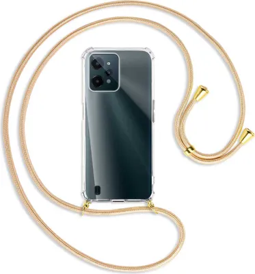 Produktbild von Handykette Backcover-Schutzhülle mit Band (Metall goldfarben) für Realme C31 - Goldkordel