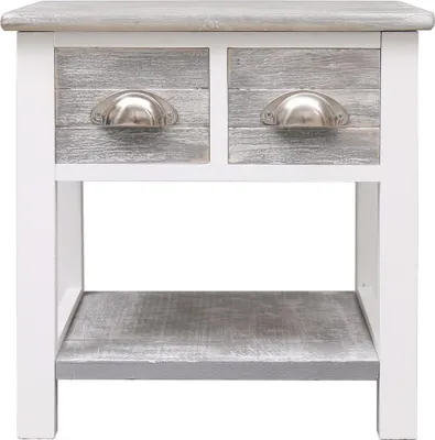 Produktbild von vidaXL Beistelltisch Grau 40x40x40 cm Paulownia Holz