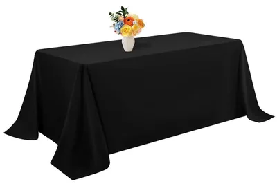 Zdjęcie produktu dla Obrus prostokątny, 229 x 335 cm, poliester, czarny, 1 sztuka