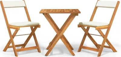Produktbild von vidaXL 3-tlg. Bistro-Set Klappbar mit Kissen Massivholz Akazie