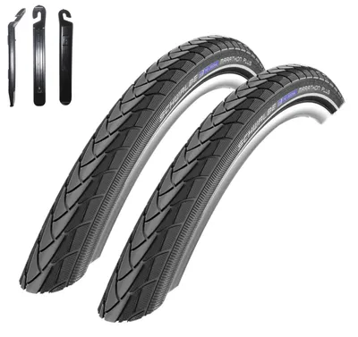 Produktbild von 2 x Schwalbe Marathon Plus Unplattbar mit Reflex in Schwarz 40-622 (28 x 1.50) inkl. Reifenheber