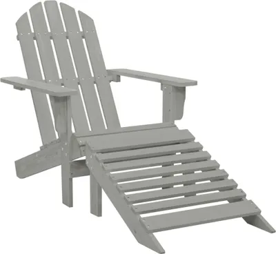 Immagine prodotto di vidaXL Poltrona da giardino con poggiapiedi in legno grigio