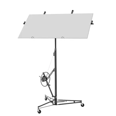 Produktbild von Plattenheber Trockenbau mit 3 Bremsrädern 60-Grad-Neigung Klappbar Arbeitshöhe 180-470 cm Plattenlift Max. 68 kg Grau
