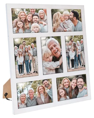 Produktbild von Elzusha – Fotocollage-Rahmen für 7 Fotos im Format 4x6 Zoll, weiß – für Tisch- und Wanddekoration
