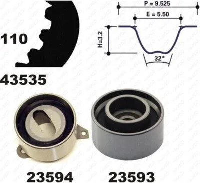 Produktbild von MAPCO 23535 Zahnriemensatz für MAZDA 626 III (GD) 110-Zähne