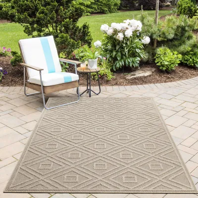 Zdjęcie produktu dla Ayyildiz | Dywan zewnętrzny Patara Romby II - 120 cm x 170 cm - Beżowy - Trwały i elegancki