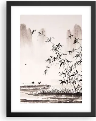 Produktbild von Gerahmtes Poster - Schwarzer Rahmen - Bambus schwarz China - 30x40 cm - Wand Bild - Wanddeko - Wandbilder - Kunstposter - Wandposter - Bilderrahmen - Bilder - Kunstdruck - Wandbild - P2BPA30x40-3116