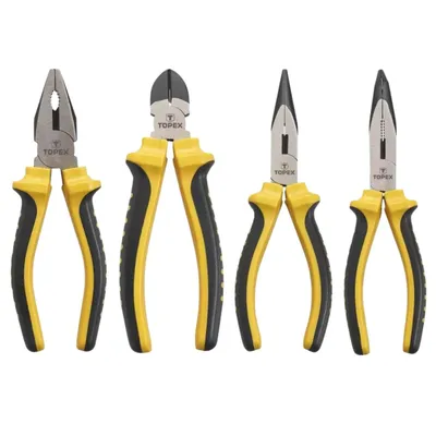 Produktbild von TOPEX Zangenset 4tlg. 160 mm, Profi Zangensatz-pliers set: Universal Kombizange, Seitenschneider, Spitzzange