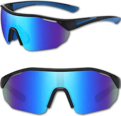 Produktbild von EDIBAZZAR | Herren Sonnenbrille verspiegelt groß polarisiert Sport
