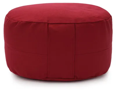 Produktbild von yogabox Glückssitz® Yogakissen OVAL - regional hergestellt - bordeaux 30 x 23 x 15 cm Buchweizenschalen
