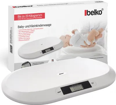 Produktbild von Belko® Babywaage flach digital bis 20kg Baby Waage Stillwaage Tierwaage Kinderwaage Säuglingswaage