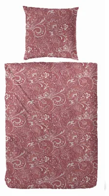 Imagen del producto de Juego de sábanas de punto suave, 100% algodón, color rojo, tamaño 140x200 cm