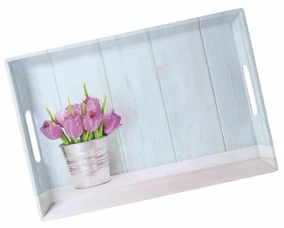 Image de KESPER Plateau de service Tulipes 50x35x4,5cm