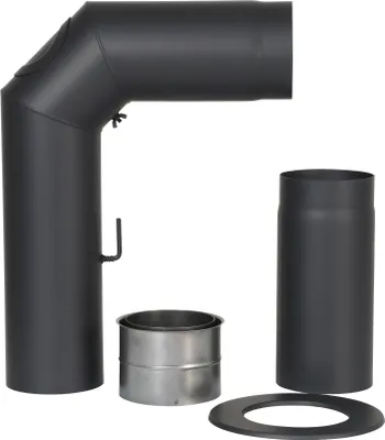 Produktbild von Winkelrohr-Set 150mm schwarz m.Verläng.