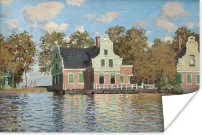 Produktbild von MuchoWow® Poster Das Haus am Fluss Zaan bei Zaandam - Gemälde von Claude Monet 90x60 cm - Schlafzimmer