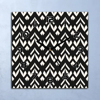 Produktbild von Wanduhr Echt-Glas-Küchenuhr Geometrisches Muster Quarz 30x30 Deko Bilder